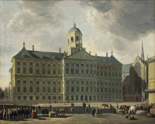 A View of the Dam with the New Town Hall, the Nieuwe Kerk and the Waag, Amsterdam
