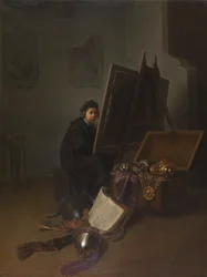 Self-Portrait (?) at an Easel