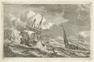 Ships in Distress by a Rocky Coast (Various Ships on the Water)