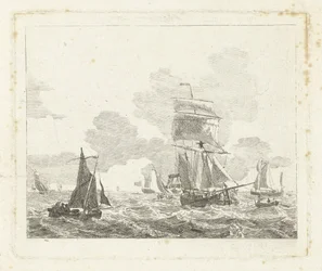 Sailing Ships on Rough Water