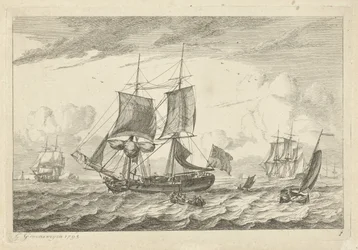 Sailing Ships on Rough Water (Various Ships)