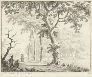 Trees by the Waterside and a Draftsman