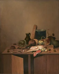 Kitchen Still Life with Meat, Fish and Vegetables