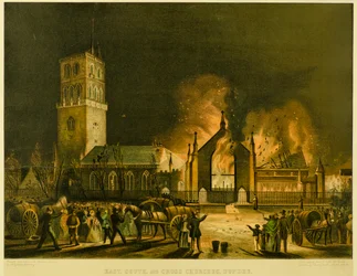 East, South and Cross Churches, Dundee (after George McGillivray), c.1841