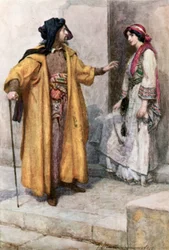 Shylock gave her his Keys and Bid her Guard the House