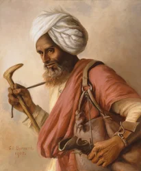 Hasan, water carrier to the artist and her husband at Simla in 1908