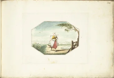 Milkmaid with Buckets in a Landscape
