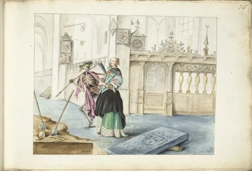 Woman (Aeltien?) Standing Next to Death in the St. Michael