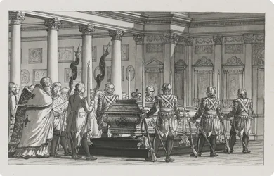 The Emperor Paul I Lying in State with a Guard of Honour
