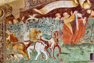 Death Standing on a Sarcophagus Where the Dead Pope and the Emperor Lie (detail)