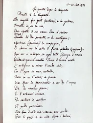 Manuscript of His Poem "The Calm After the Storm" by Leopardi