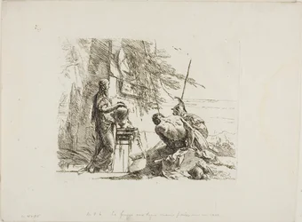 A Woman with her Hands on a Vase, Soldier, and Slave, from Capricci