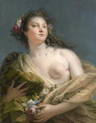 Portrait of a Lady as Flora, c1760