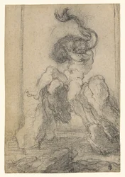 A Marine God with a Dolphin