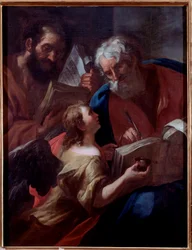 Representation of Saint Matthew and another evangelist