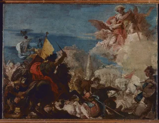 Saints Faustinus and Jovita Appear in Defense of Brescia Under Attack from Niccolò Piccinino in 1438