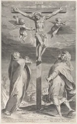 Crucifixion with the Virgin Mary and Saint John the Evangelist, Angels Overhead
