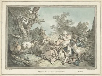 Shepherdess Embraced by Amor