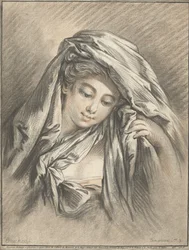 Head of a Woman with Draped Cloth