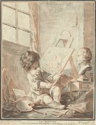 Child as Painter in Studio