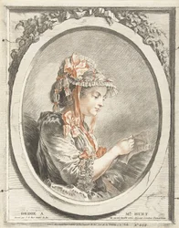 Reading Woman in Oval