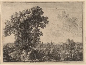 Landscape with Horseman and Three Travelers