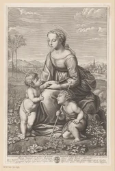 Mary with Child and John the Baptist in Meadow Landscape