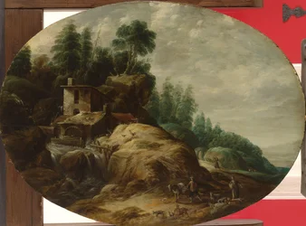 Watermill by a Wooded Outcrop
