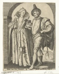 Man and Woman Dressed in the Fashion of 1590-1600