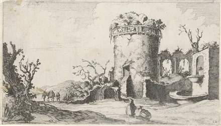 Fountain by Ruin with a Round Tower (Twelve Landscapes)