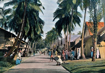 Street in Port Blair, Andaman and Nicobar Islands, Indian Ocean, c1890