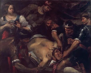 The Philistines Gouging Out Samson