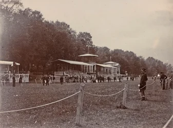 Policeman in a Racecourse during a Horse Race