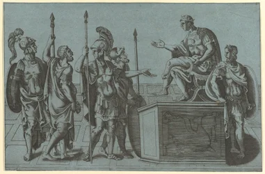 Roman Soldiers Before an Emperor