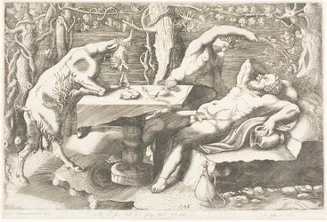Satyr Trying to Wake Silenus with a Grapevine