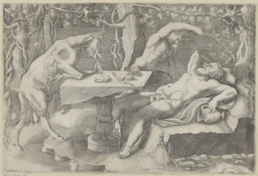 Silenus, a Satyr and a Goat