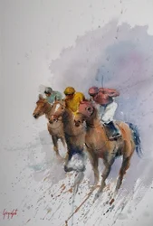 Galloping Racehorses