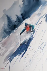 Powder Skier Descent