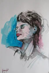 Serene Blue Portrait