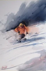 Skier In Powder Snow