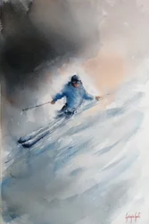 Skier In Powder Snow