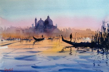 Venice Sunset Gondolas