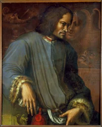 Laurent de Medici (1449 - 1492) (Laurent the Magnifico: Lorenzo il Magnifico). Painting by Giorgio Vasari (1511 - 1574). Uffizi Museum. Florence