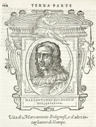 Milan, Biblioteca Braidense, Lives of the Most Excellent Painters, Sculptors, and Architects, Giorgio Vasari 1568, Marcantonio Bolognese