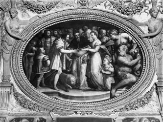 Pope Clement VII marrying Catherine de Medici and Henri II of France, 28th October 1533