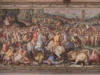 The Defeat of the Pisans at the tower of San Vincenzo (from the Salone dei Cinquecento, 1569)