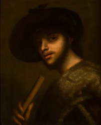 Portrait of a man with a pipe or flute