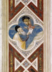 God commands Ezekiel to eat scroll and then report its contents to people of Israel (detail)