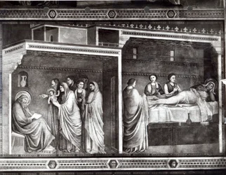 The Birth of St. John the Baptist and his father Zacharias writing his name