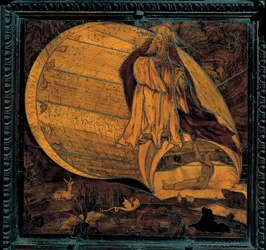 The Creation of the World - Marquetry of wood by Giovan Francesco Capoferri from Lorenzo Lotto - 16th century - Church of Santa Maria Maggiore, Bergamo